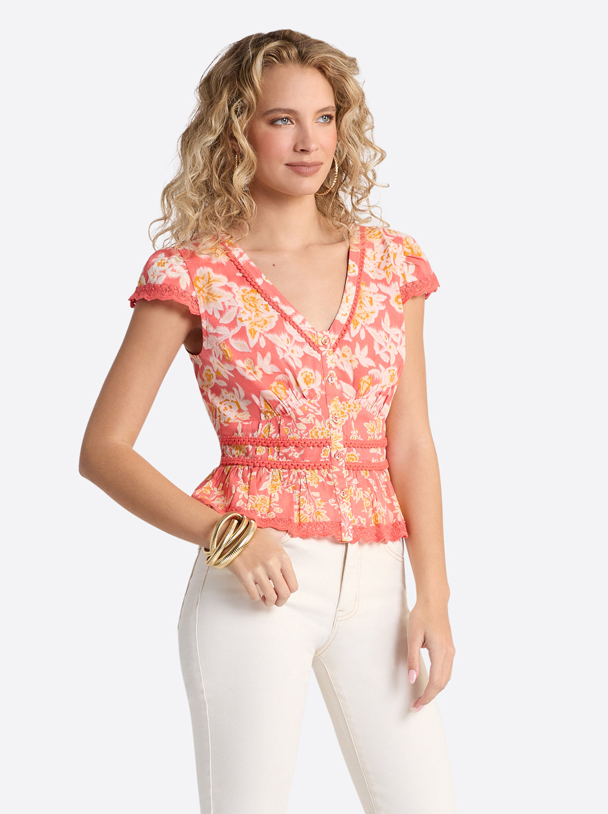 Jessica Simpson Women Alessia Blouse in Dubarry Prairie Clusters