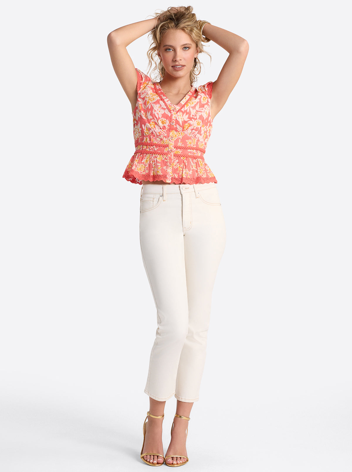 Jessica Simpson Women Alessia Blouse in Dubarry Prairie Clusters