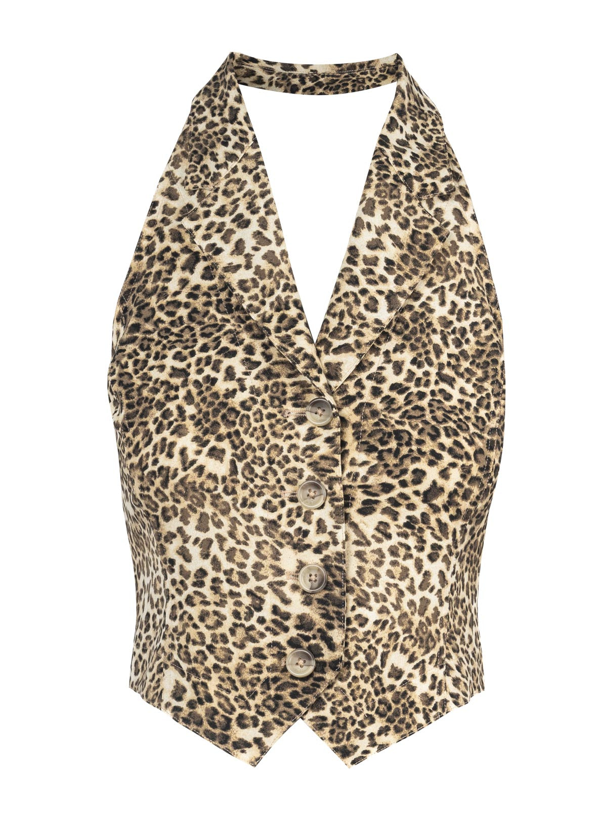 Jessica Simpson Women Antonia Vest in Vanilla Ice Petite Leopard