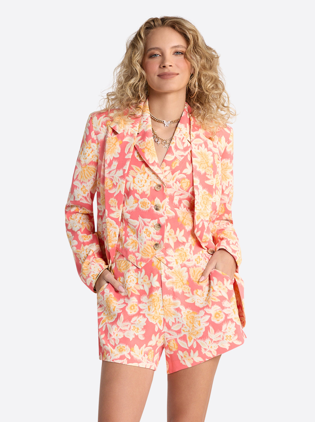 Jessica Simpson Women Kailani Blazer in Dubarry Prairie Clusters