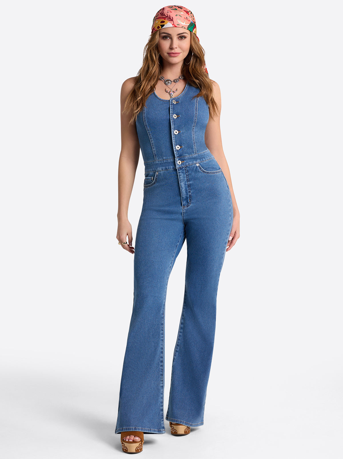 Jessica Simpson Women Flare Jumpsuit in Whispered
