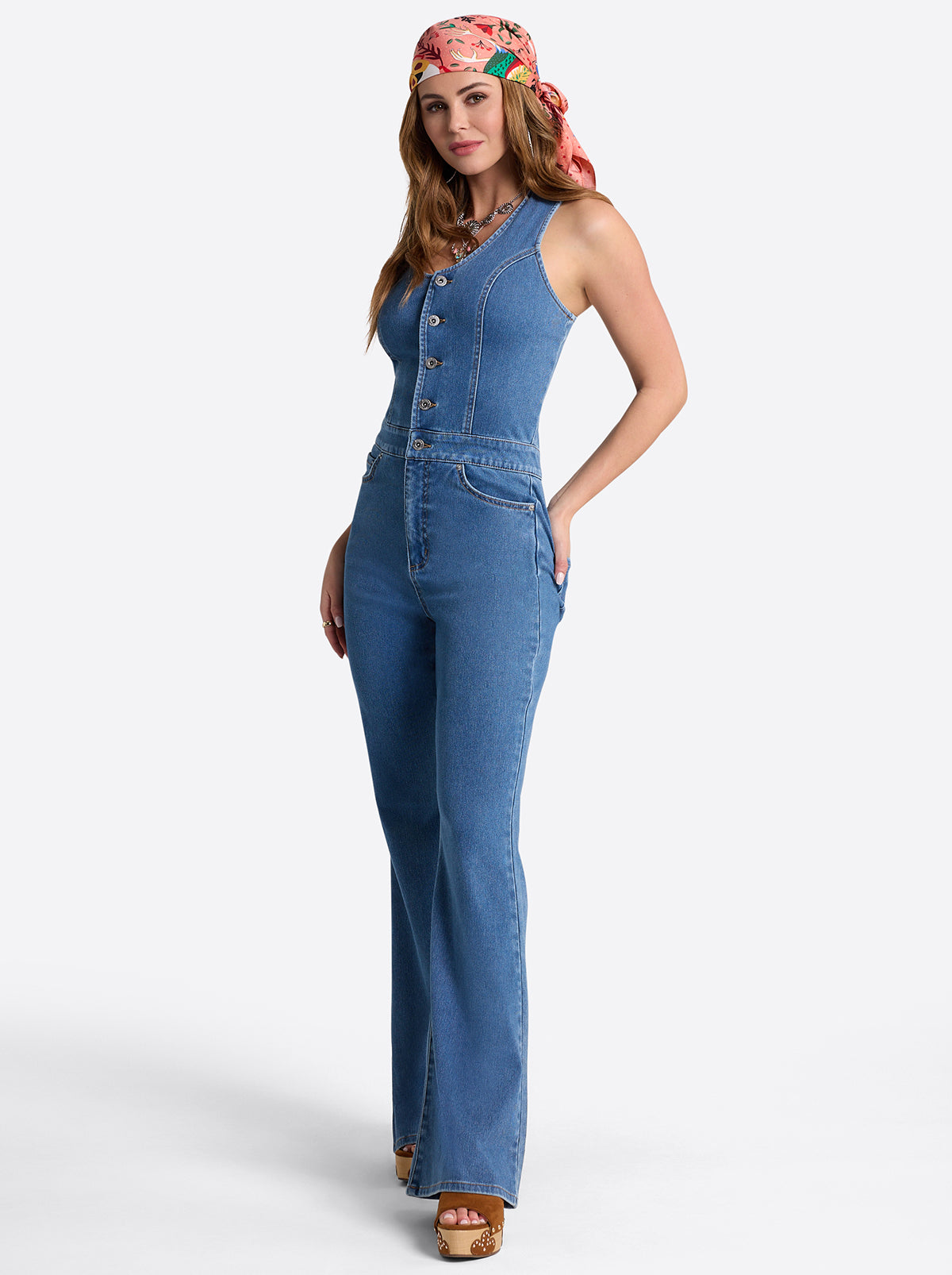 Jessica Simpson Women Flare Jumpsuit in Whispered