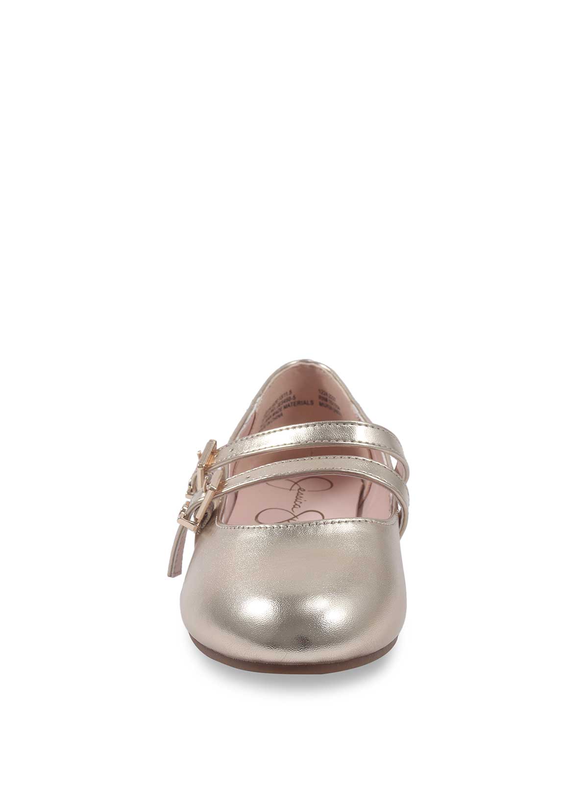 Jessica Simpson Women Little Girls' Amy Double Strap Ballet Flat in Soft Gold