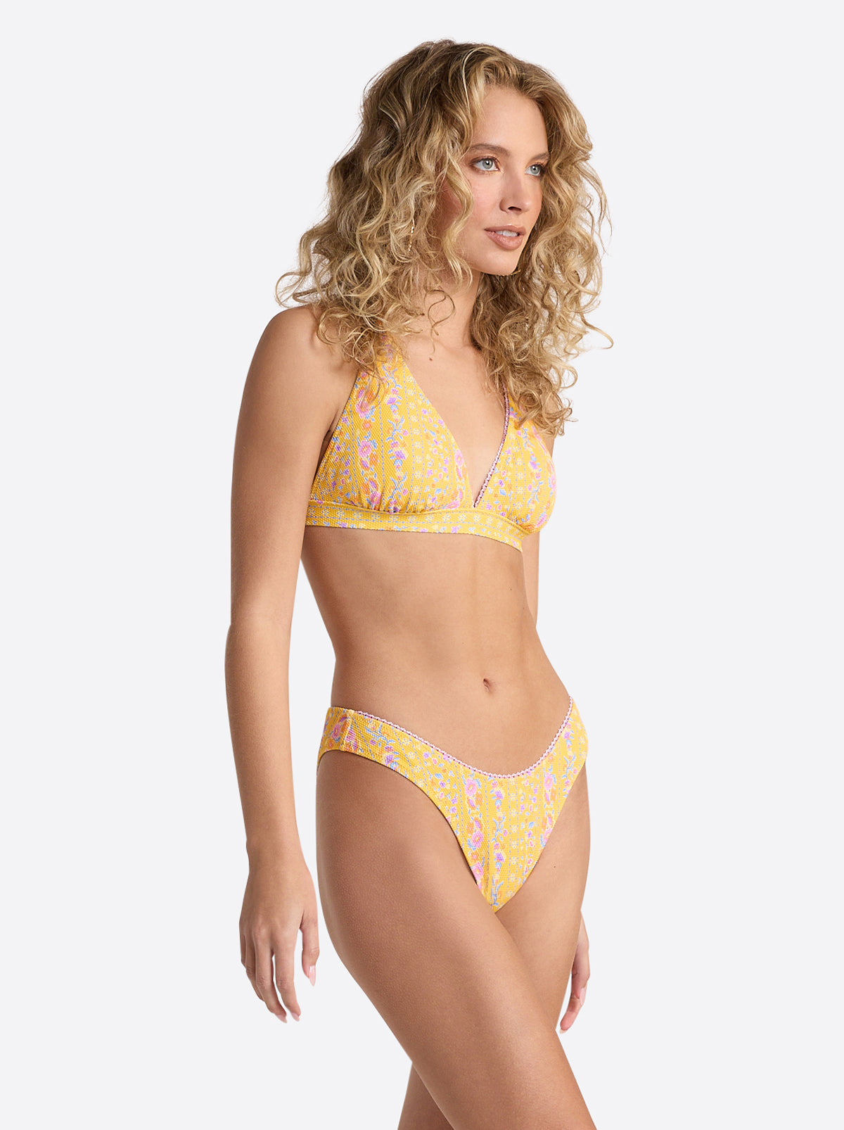 Jessica Simpson Women X-Back Triangle Bra in Foxglove Stripe