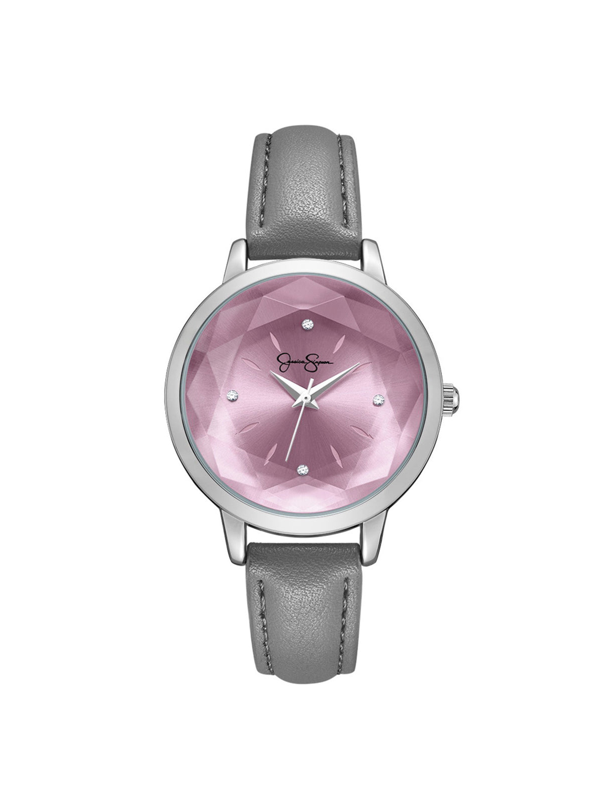 Jessica Simpson Accessories Faceted Glass Watch in Gray