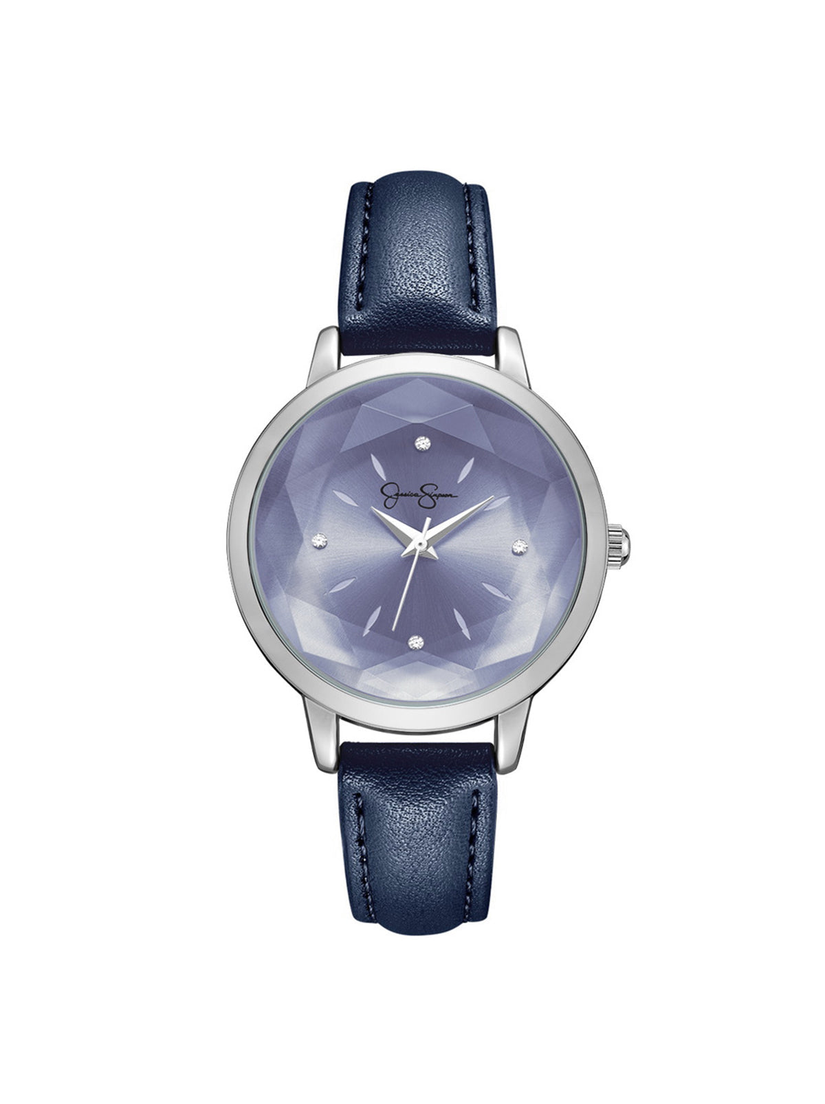 Jessica Simpson Accessories Faceted Glass Watch in Navy