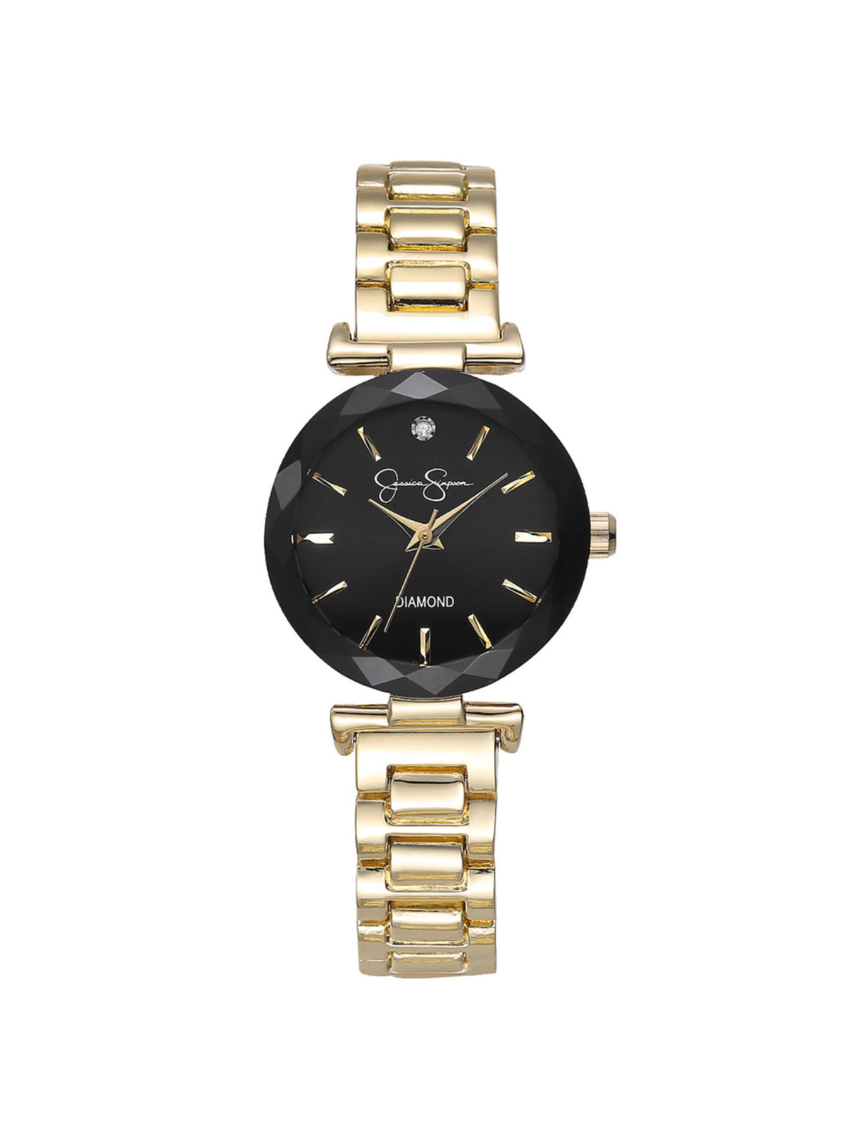 Jessica Simpson Accessories Diamond Dial Bracelet Watch in Gold