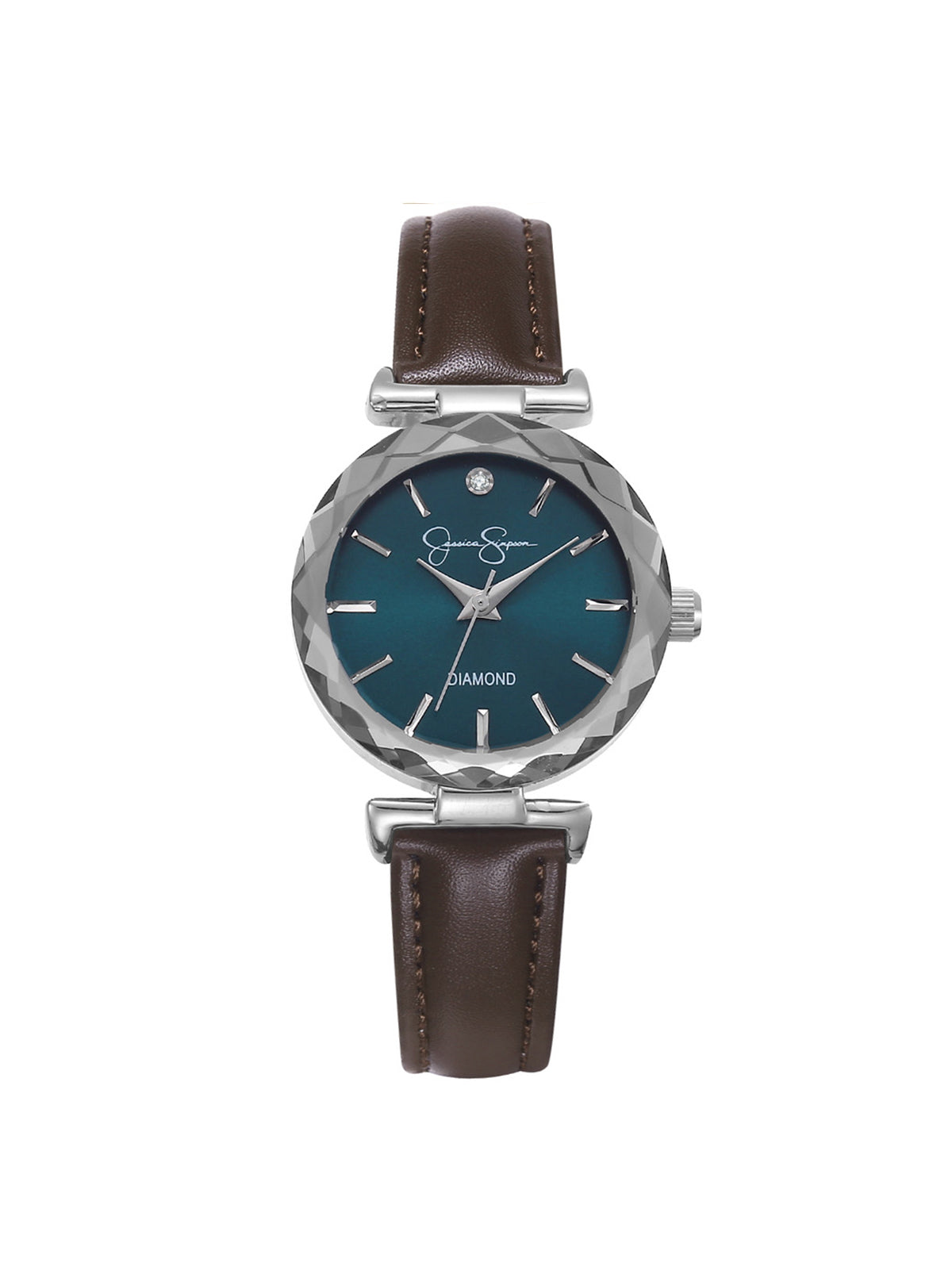 Jessica Simpson Accessories Circle Case Watch in Dark Brown